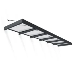 Canopia Pensiline*Sophia XL Pensilina Da Esterno 565X140X67 cm - Struttura Grigia Pannello Trasparente