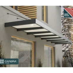 Canopia Pensiline*Sophia XL Pensilina Da Esterno 660X140 cm - Struttura Grigia Pannelli Opal Bianco