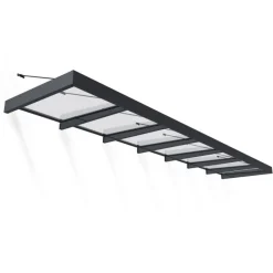 Canopia Pensiline*Sophia XL Pensilina Da Esterno 660X140X67 cm - Struttura Grigia Pannello Trasparente
