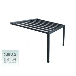 Canopia Pergole*Stockholm Pergola Addossata in Alluminio di Premium 3.4X5.2 m Trasparente