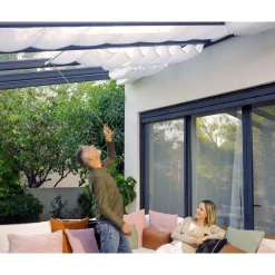Canopia Pergole*Stockholm Pergola Addossata in Alluminio di Premium 3.4X5.2 m Trasparente