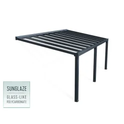 Canopia Pergole*Stockholm Pergola Addossata in Alluminio di Premium 3.4X6.6 m Trasparente