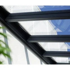 Canopia Pergole*Stockholm Pergola Addossata in Alluminio di Premium 3.4X6.6 m Trasparente