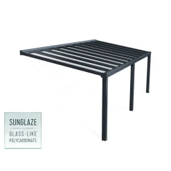 Canopia Pergole*Stockholm Pergola Addossata in Alluminio di Premium 3.4X7.3 m Trasparente