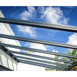 Canopia Pergole*Stockholm Pergola Addossata in Alluminio di Premium 3.4X8 m Trasparente