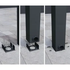 Canopia Pergole*Stockholm Pergola Addossata in Alluminio di Premium 3.4X9.5 m Trasparente