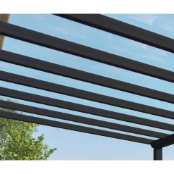 Canopia Pergole*Stockholm Pergola Addossata in Alluminio di Premium 3.4X9.5 m Trasparente