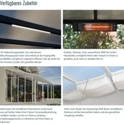 Canopia Pergole*Stockholm Pergola Addossata in Alluminio di Premium 3.4X9.5 m Trasparente