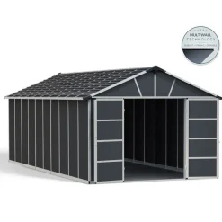 Canopia Casette Da Giardino Grandi*Yukon Casetta Da Giardino in Policarbonato 643X332X252 cm Grigio Pavimento Incluso