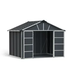 Canopia Casette Da Giardino Medie*Yukon Casetta Da Giardino in Policarbonato 271X332X252 cm Grigio Pavimento Incluso