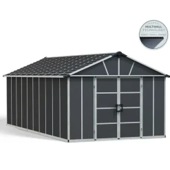 Canopia Casette Da Giardino Grandi*Yukon Casetta Da Giardino in Policarbonato 643X332X252 cm Grigio