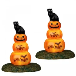 Lemax Luci E Alimentatori|Luci E Alimentatori*Cat And Pumpkin Set Of 2 B/O 4.5V Cod. 24939