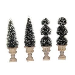 Lemax Accessori*Cone-Shaped & Sculpted Topiaries Set of 4 Cod. 34965