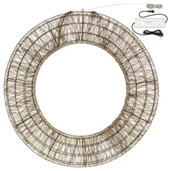 Lotti Luci Di Natale|Luci Di Natale*Corona 3D Marrone Ø 110cm HDM 15000 MicroLED BIANCO CALDO e BIANCO FREDDO