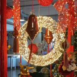 Lotti Luci Di Natale|Luci Di Natale*Corona 3D Marrone Ø 110cm HDM 15000 MicroLED BIANCO CALDO e BIANCO FREDDO