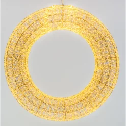 Lotti Luci Di Natale|Luci Di Natale*Corona 3D Marrone Ø 110cm HDM 15000 MicroLED BIANCO CALDO e BIANCO FREDDO