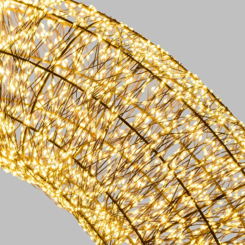 Lotti Luci Di Natale|Luci Di Natale*Corona 3D Marrone Ø 110cm HDM 15000 MicroLED BIANCO CALDO e BIANCO FREDDO