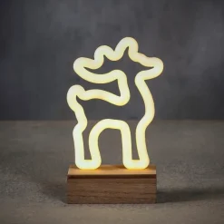 Edelman Luci Di Natale|Luci Di Natale*Decorazione LED a forma di Renna Bianco Caldo a Batteria con Timer