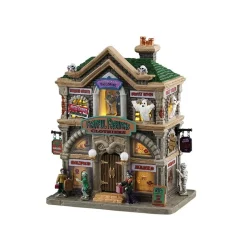 Lemax Edifici Illuminati|Novità Lemax Spooky Town 2025*Fearful Fashions Clothiers con Alimentatore 4.5V Cod. 55307