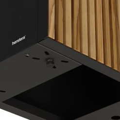 Herstera Fioriere In Metallo Herstera*Fioriera Alta DECO PLANTER DIVIDER 40 in Metallo colore Nero e Legno 100x40x80 cm