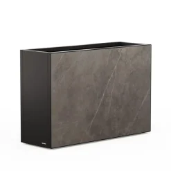 Herstera Fioriere In Metallo Herstera*Fioriera Alta DECO PLANTER DIVIDER 40 in Metallo colore Nero e Pannello Effetto Marmo 120x40x80 cm