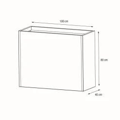 Herstera Fioriere In Metallo Herstera*Fioriera Alta PLANTER DIVIDER 40 in Metallo colore Antracite 100x40x80 cm