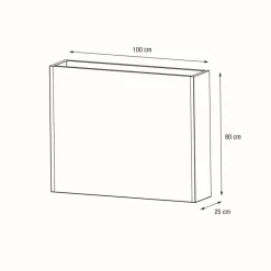 Herstera Fioriere In Metallo Herstera*Fioriera Alta PLANTER DIVIDER 25 in Metallo colore Antracite 100x25x80 cm