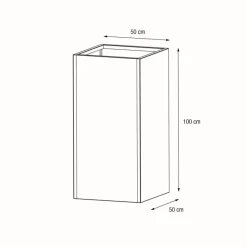 Herstera Fioriere In Metallo Herstera*Fioriera Alta PLANTER COLUMN in Metallo colore Antracite 50x50x100 cm