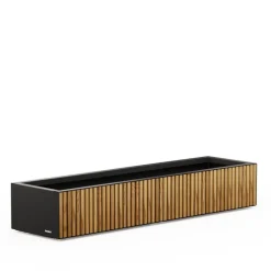 Herstera Fioriere In Metallo Herstera*Fioriera Bassa PLANTER WOOD XIC 150 in Metallo colore Antracite 150x40x25cm