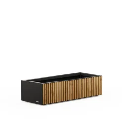 Herstera Fioriere In Metallo Herstera*Fioriera Bassa PLANTER WOOD XIC 100 in Metallo colore Antracite 100x40x25cm