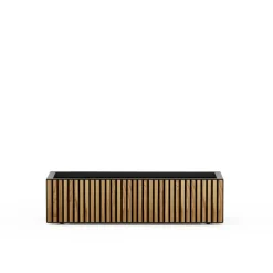 Herstera Fioriere In Metallo Herstera*Fioriera Bassa PLANTER WOOD XIC 100 in Metallo colore Antracite 100x40x25cm