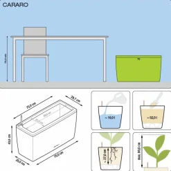 Lechuza Premium Collection|Fioriere In Resina*Fioriera Cararo 75 Set Completo