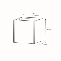 Herstera Fioriere In Metallo Herstera*Fioriera Cubo PLANTER CUBE 70 in Metallo colore Antracite 70x70x70 cm