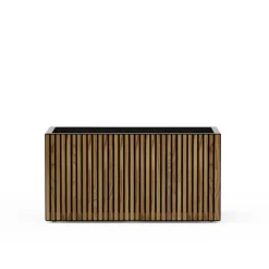 Herstera Fioriere In Metallo Herstera*Fioriera DECO PLANTER in Metallo colore Nero e Legno 100x50x50 cm