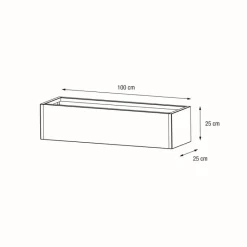 Herstera Fioriere In Metallo Herstera*Fioriera PLANTER BALCONY in Metallo colore Antracite 100x25x25 cm