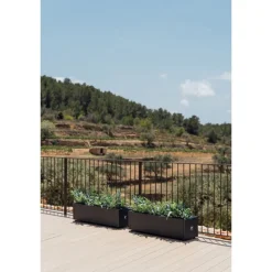 Herstera Fioriere In Metallo Herstera*Fioriera PLANTER BALCONY in Metallo colore Antracite 100x25x25 cm