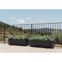 Herstera Fioriere In Metallo Herstera*Fioriera PLANTER BALCONY in Metallo colore Antracite 100x25x25 cm