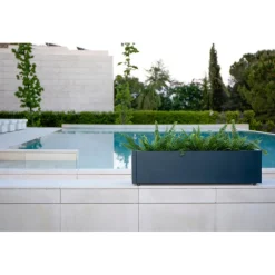 Herstera Fioriere In Metallo Herstera*Fioriera PLANTER BALCONY in Metallo colore Antracite 100x25x25 cm
