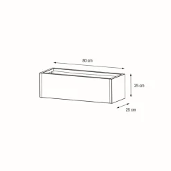 Herstera Fioriere In Metallo Herstera*Fioriera PLANTER BALCONY in Metallo colore Antracite 80x25x25 cm