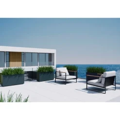 Herstera Fioriere In Metallo Herstera*Fioriera PLANTER 30 in Metallo colore Antracite 100x30x50 cm