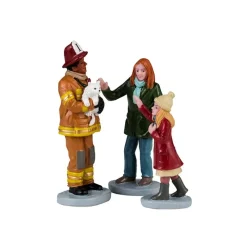 Lemax Personaggi*Fireman To The Rescue Set Of 3 Cod. 42325