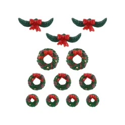 Lemax Accessori*Garland And Wreaths Set Of 12 Cod. 04802