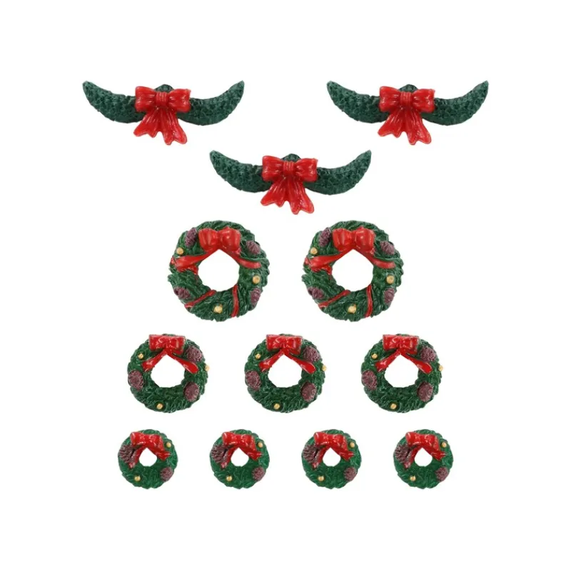 Lemax Accessori*Garland And Wreaths Set Of 12 Cod. 04802