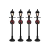 Lemax Luci E Alimentatori|Accessori*Gas Lantern Street Lamp Set of 4 B/O 4.5V Cod. 64498