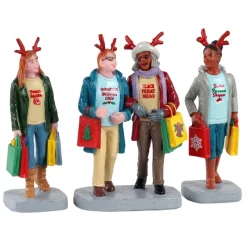 Lemax Personaggi*Girls Christmas Shopping Trip Set Of 3 Cod. 12026