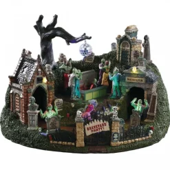 Lemax Edifici E Giostre In Movimento|Edifici E Giostre In Movimento*Graveyard Party con Alimentatore 4.5V Cod. 94488