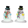 Lemax Luci E Alimentatori*Holly Hat Snowman Set Of 2 Cod. 24965