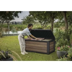 Keter Bauli In Resina|Linea Premium Keter Signature*Baule in Resina SIGNATURE DECO BOX 150 NOCE