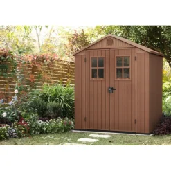 Keter Casette In Resina Keter|Casette Da Giardino Piccole*Casetta da Giardino in Resina DARWIN 6x4 Wood con Finestre Frontali