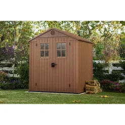 Keter Casette In Resina Keter|Casette Da Giardino Piccole*Casetta da Giardino in Resina DARWIN 6x6 Wood con Finestre Frontali